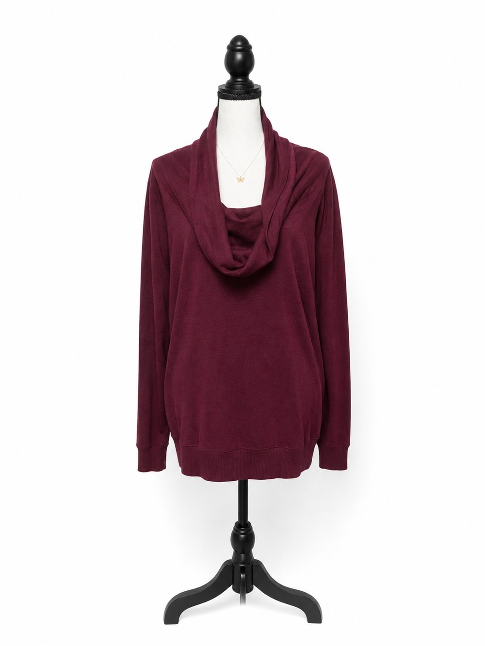 Express Women's Cowl Neck Sweater - Burgundy